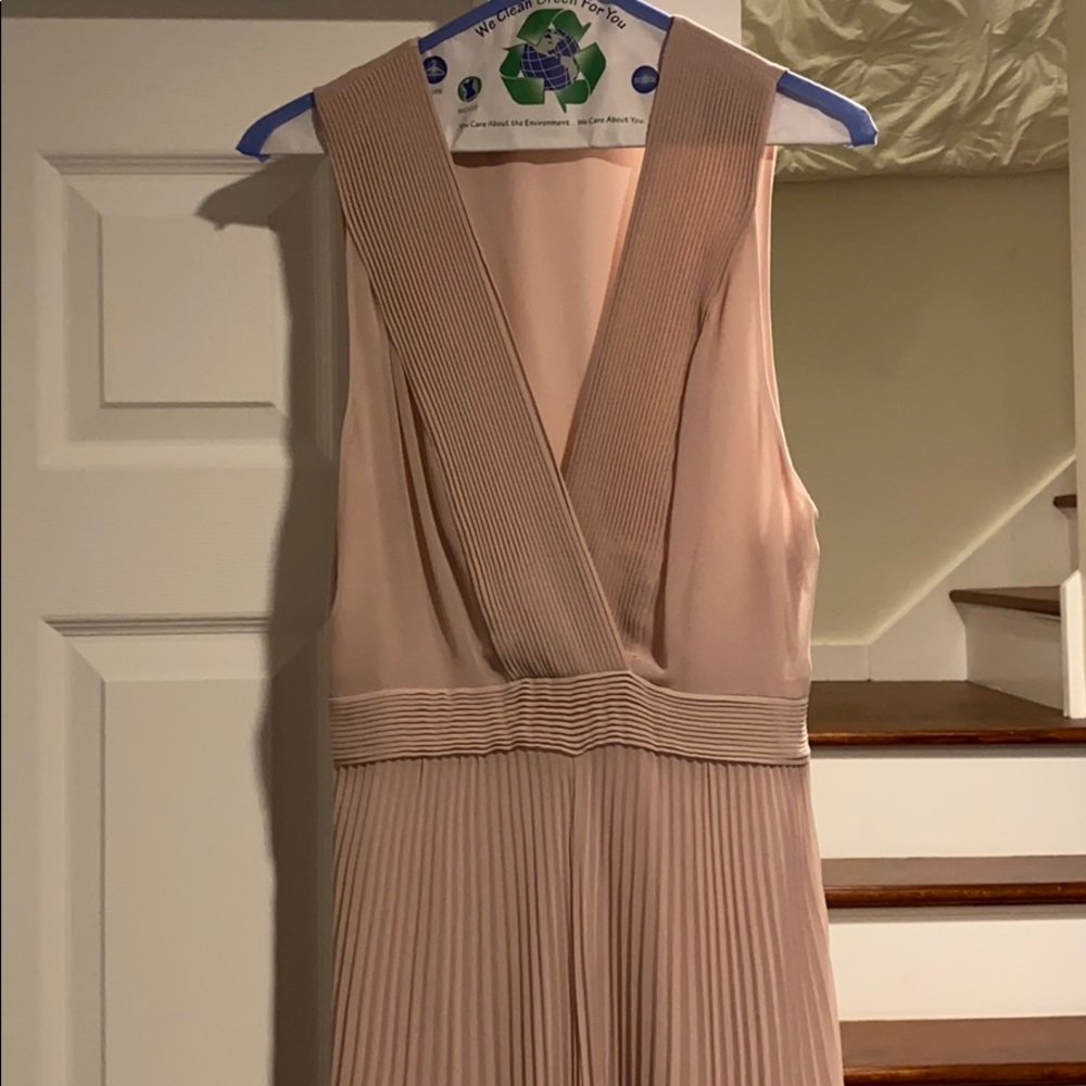 Pale pink pleated dress